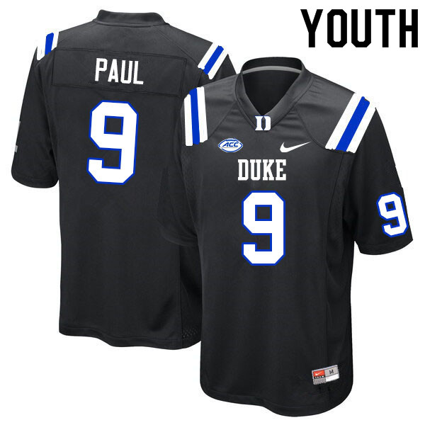 Youth #9 Kenzy Paul Duke Blue Devils College Football Jerseys Sale-Black